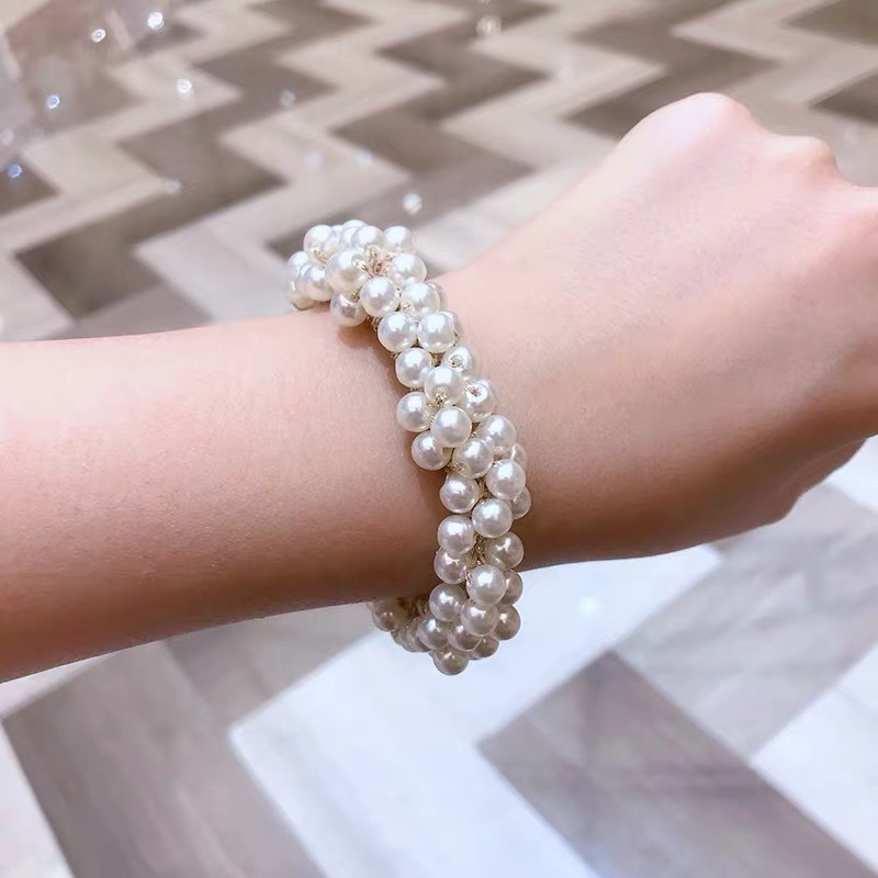 Internet Influencer Pearl Hair Band Simple Temperamental All-Match Headband Bracelet Dual-Use South Korea Dongdaemun Ponytail High Elasticity Internet Influencer Pearl Hair Band Simple Temperamental All-Match Headband Bracelet Dual-Use South Korea Dongdaemun Ponytail High Elasticity