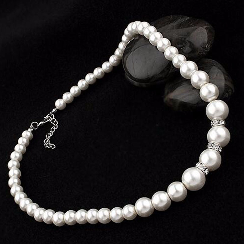 Pearl Necklace Earring Bracelet Set Three-Piece Set Europe And America Cross Border Personality Pearl Clavicle Necklace Ornament Set