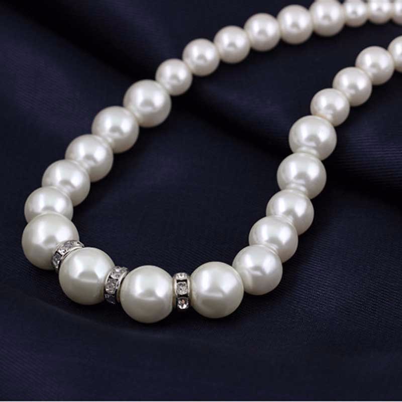 Pearl Necklace Earring Bracelet Set Three-Piece Set Europe And America Cross Border Personality Pearl Clavicle Necklace Ornament Set