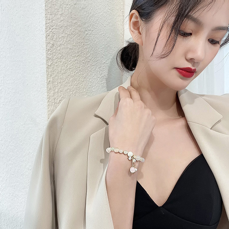 Baroque Freshwater Pearl Crystal Bracelet Bracelet Ins Niche Design Korean Internet Celebrity Handmade Beaded Bracelet