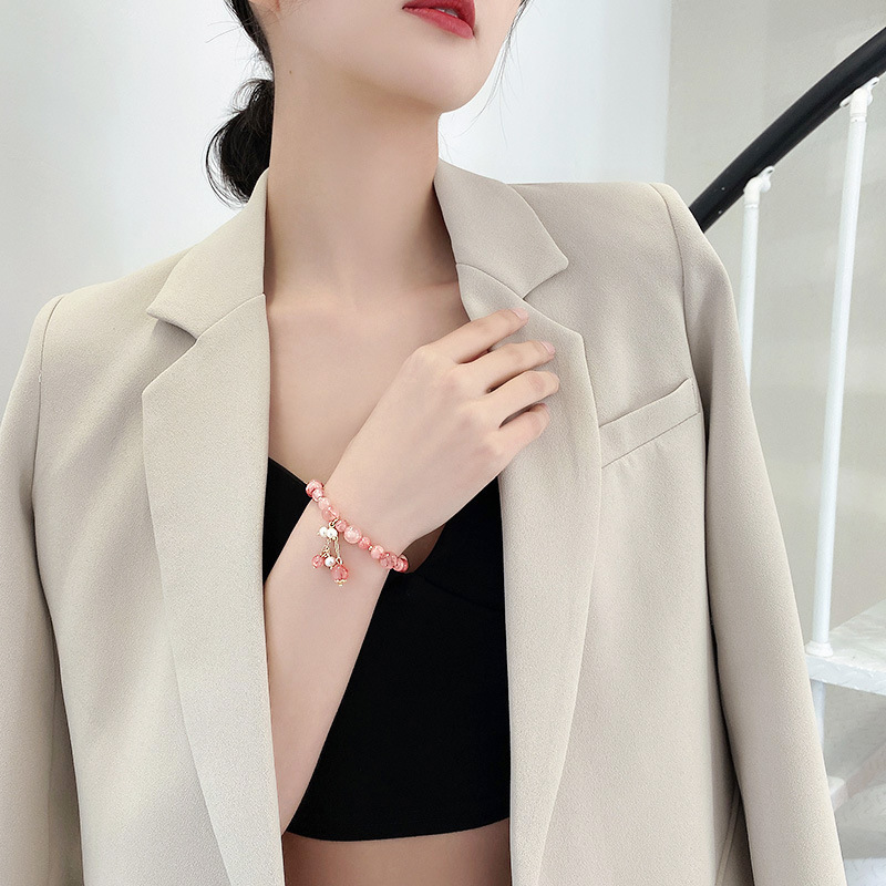 Baroque Freshwater Pearl Crystal Bracelet Bracelet Ins Niche Design Korean Internet Celebrity Handmade Beaded Bracelet