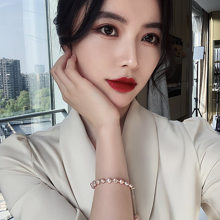 Baroque Freshwater Pearl Crystal Bracelet Bracelet Ins Niche Design Korean Internet Celebrity Handmade Beaded Bracelet