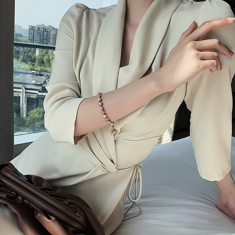 Baroque Freshwater Pearl Crystal Bracelet Bracelet Ins Niche Design Korean Internet Celebrity Handmade Beaded Bracelet