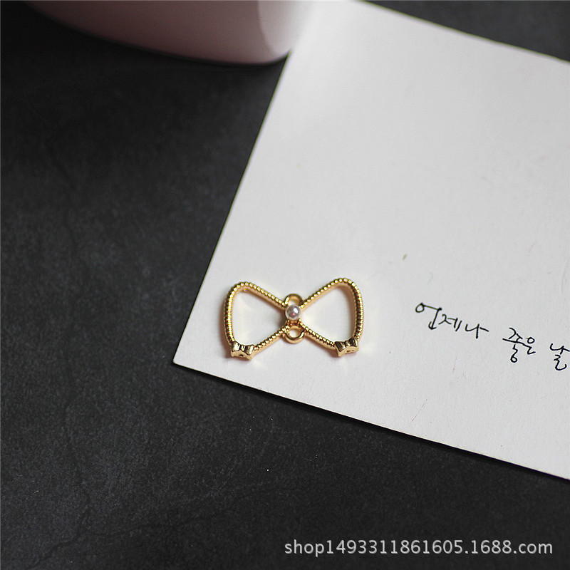 DIY Earrings Accessories Korean Alloy Simple Rhinestone Pearl Heart Shell Earring Material Bracelet Pendant