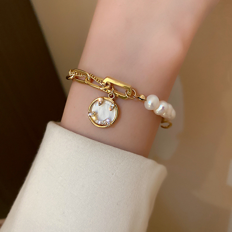 Personalized High-Grade Baroque Pearl Smiley Face Bracelet Korean Graceful Online Influencer Girlfriends Student Bracelet Bracelet Female Fashion
