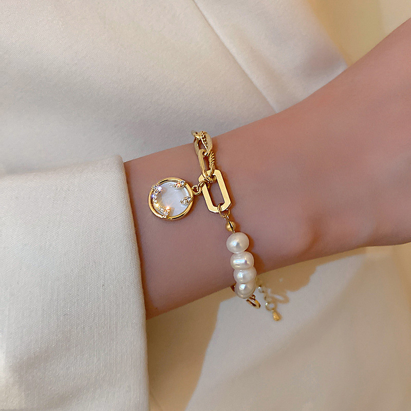 Personalized High-Grade Baroque Pearl Smiley Face Bracelet Korean Graceful Online Influencer Girlfriends Student Bracelet Bracelet Female Fashion