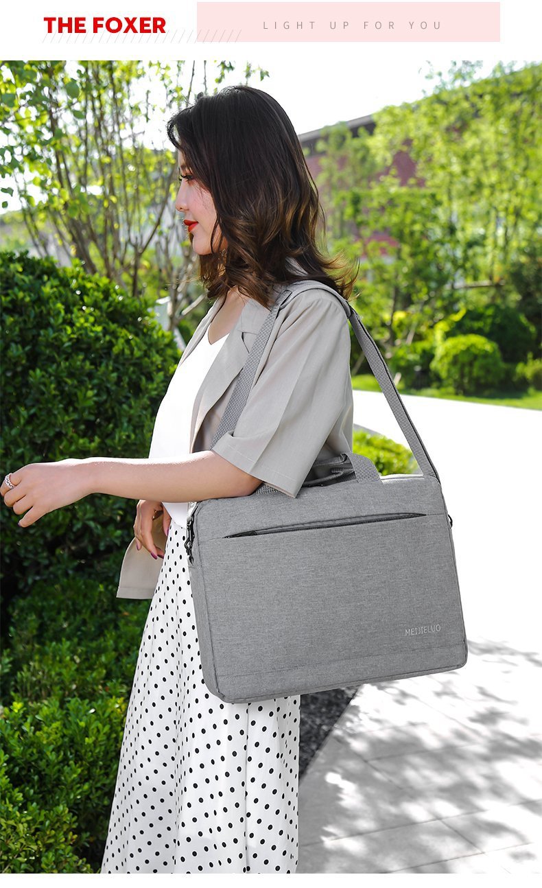 Computer Hand-Carrying Shoulder Bag Briefcase Men's and Women's Business Notebook Handbag 15.6-Inch Computer Bag