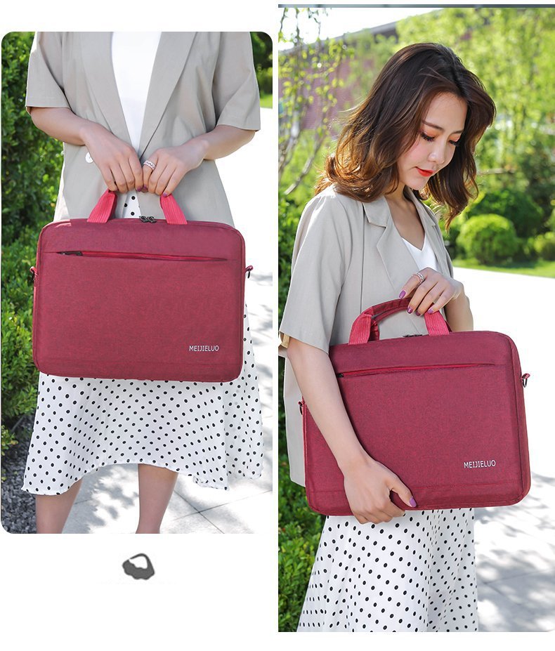Computer Hand-Carrying Shoulder Bag Briefcase Men's and Women's Business Notebook Handbag 15.6-Inch Computer Bag