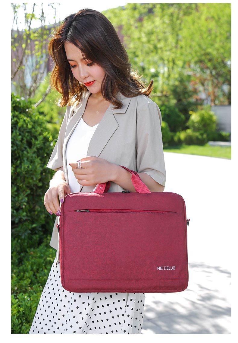 Computer Hand-Carrying Shoulder Bag Briefcase Men's and Women's Business Notebook Handbag 15.6-Inch Computer Bag