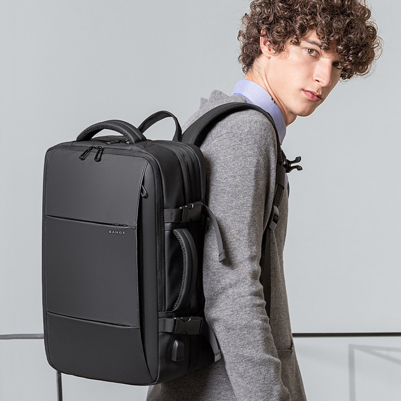 Bange New Cross-Border Business Backpack Men&#039;s Travel Bag Waterproof Backpack Large Capacity Scalable Computer Backpack