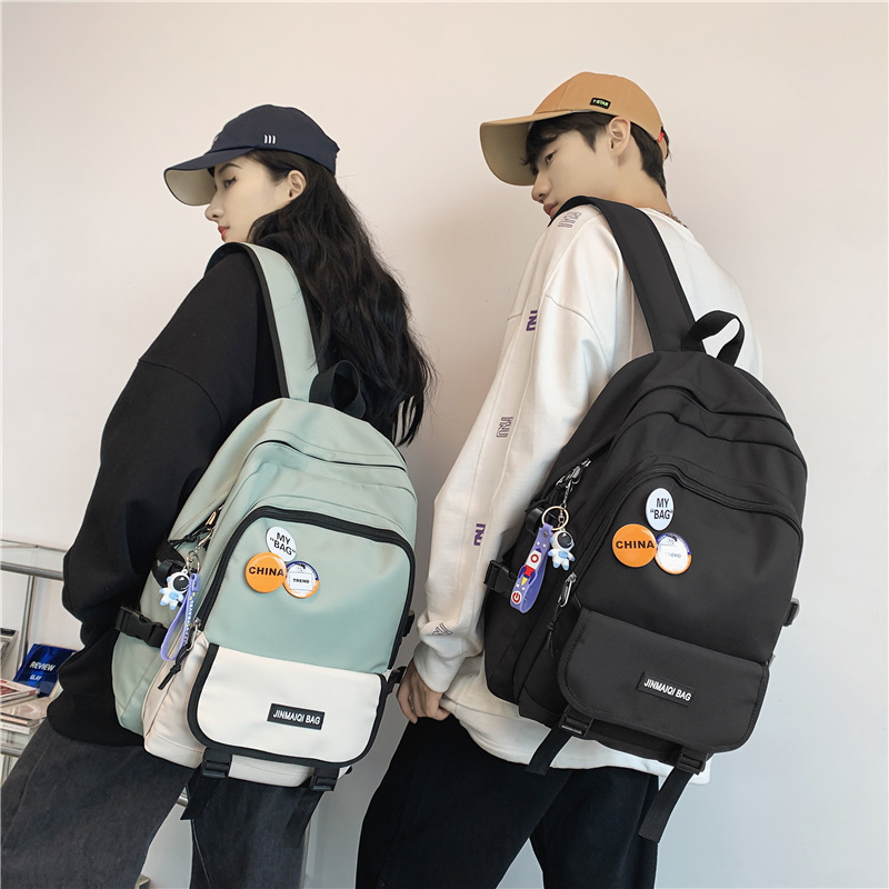 Computer Backpack Men&#039;s Large Capacity New Oxford Cloth Leisure Harajuku Style High School Student Bag Wholesale Backpack Men