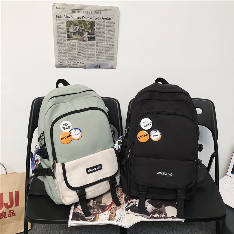 Computer Backpack Men&#039;s Large Capacity New Oxford Cloth Leisure Harajuku Style High School Student Bag Wholesale Backpack Men