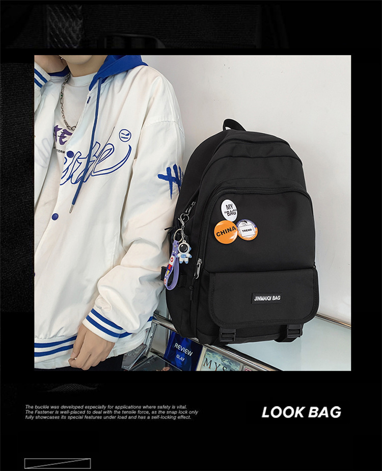 Computer Backpack Men's Large Capacity New Oxford Cloth Leisure Harajuku Style High School Student Bag Wholesale Backpack Men