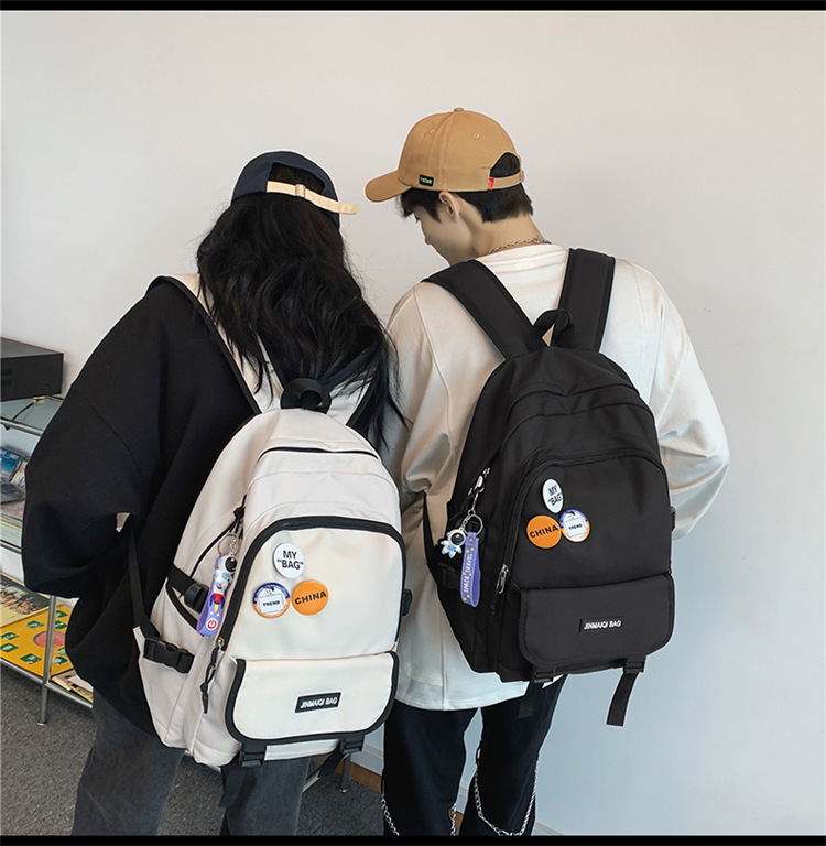 Computer Backpack Men's Large Capacity New Oxford Cloth Leisure Harajuku Style High School Student Bag Wholesale Backpack Men