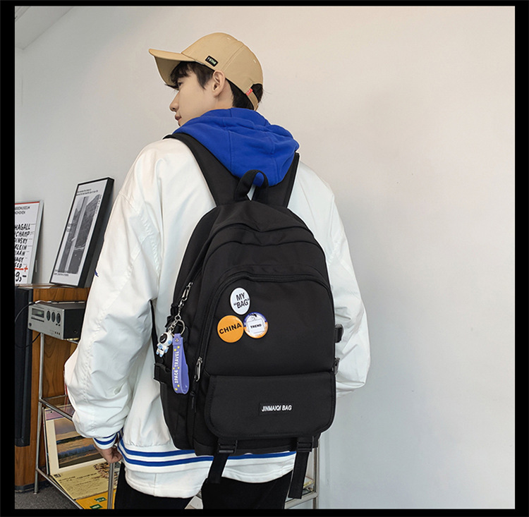 Computer Backpack Men's Large Capacity New Oxford Cloth Leisure Harajuku Style High School Student Bag Wholesale Backpack Men