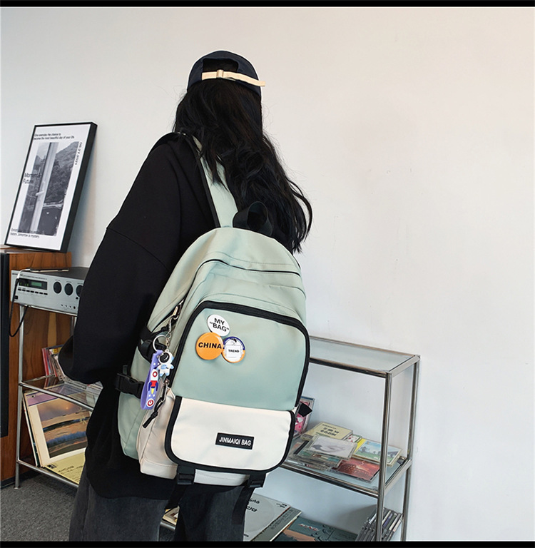 Computer Backpack Men's Large Capacity New Oxford Cloth Leisure Harajuku Style High School Student Bag Wholesale Backpack Men