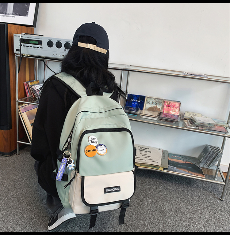 Computer Backpack Men's Large Capacity New Oxford Cloth Leisure Harajuku Style High School Student Bag Wholesale Backpack Men