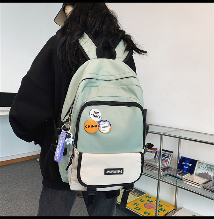 Computer Backpack Men's Large Capacity New Oxford Cloth Leisure Harajuku Style High School Student Bag Wholesale Backpack Men