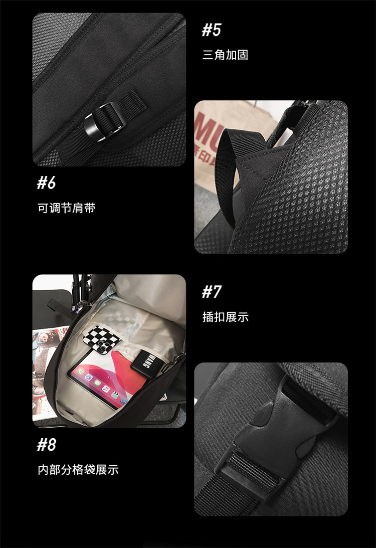 Computer Backpack Men's Large Capacity New Oxford Cloth Leisure Harajuku Style High School Student Bag Wholesale Backpack Men