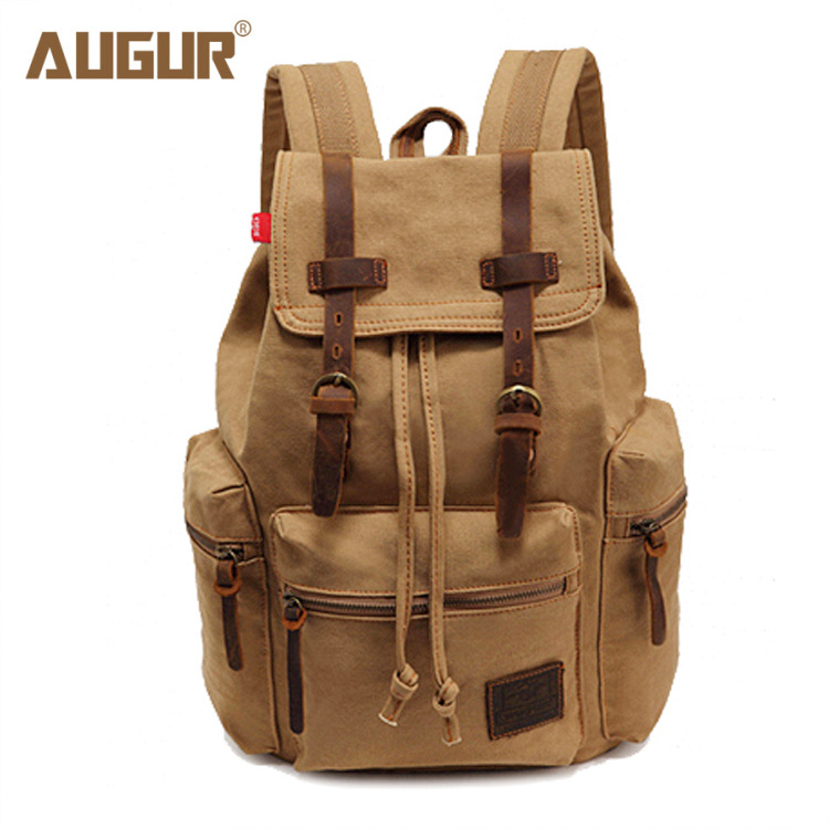 AugurSoaring Canvas Bag Retro Men&#039;s Bag Backpack Computer Bag Student Bag CrossBorder