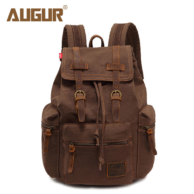 AugurSoaring Canvas Bag Retro Men&#039;s Bag Backpack Computer Bag Student Bag CrossBorder