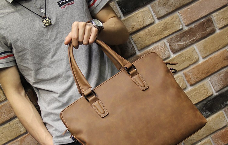 Korean Style Fashion Men's Bag Horse Leather Men's Handbag Shoulder Bag Men's Briefcase Multifunctional Computer Bag Casual