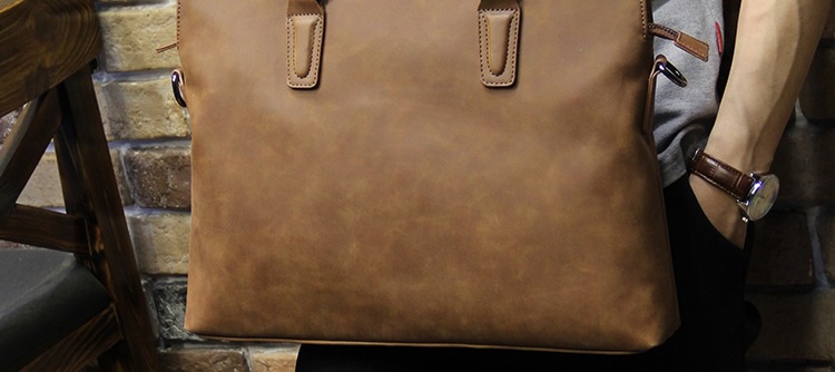 Korean Style Fashion Men's Bag Horse Leather Men's Handbag Shoulder Bag Men's Briefcase Multifunctional Computer Bag Casual