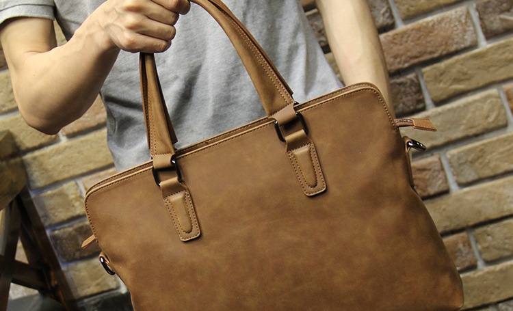 Korean Style Fashion Men's Bag Horse Leather Men's Handbag Shoulder Bag Men's Briefcase Multifunctional Computer Bag Casual