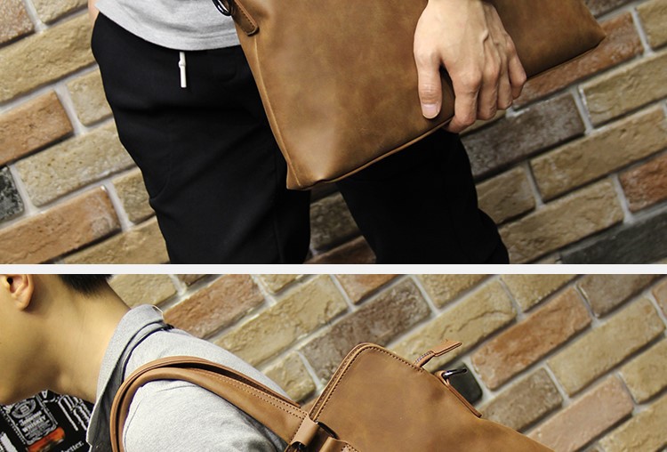 Korean Style Fashion Men's Bag Horse Leather Men's Handbag Shoulder Bag Men's Briefcase Multifunctional Computer Bag Casual