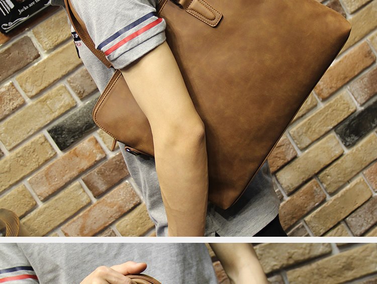 Korean Style Fashion Men's Bag Horse Leather Men's Handbag Shoulder Bag Men's Briefcase Multifunctional Computer Bag Casual