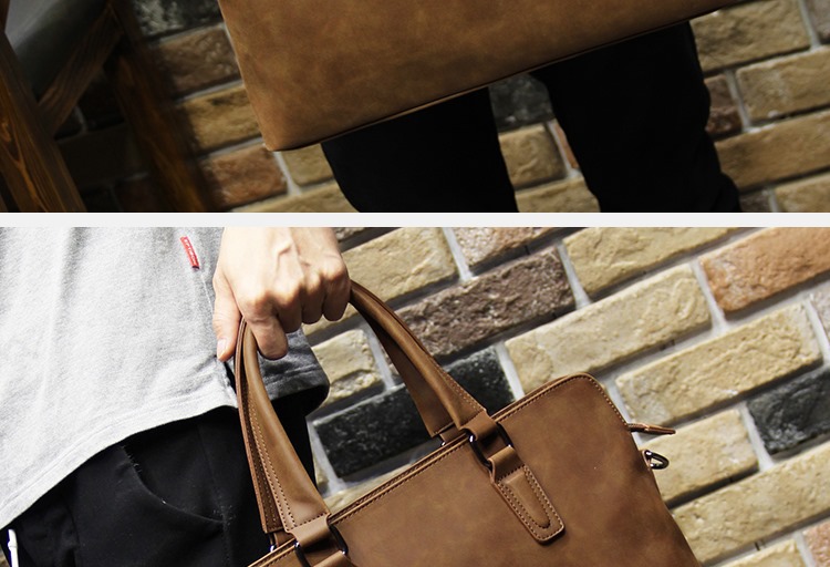 Korean Style Fashion Men's Bag Horse Leather Men's Handbag Shoulder Bag Men's Briefcase Multifunctional Computer Bag Casual