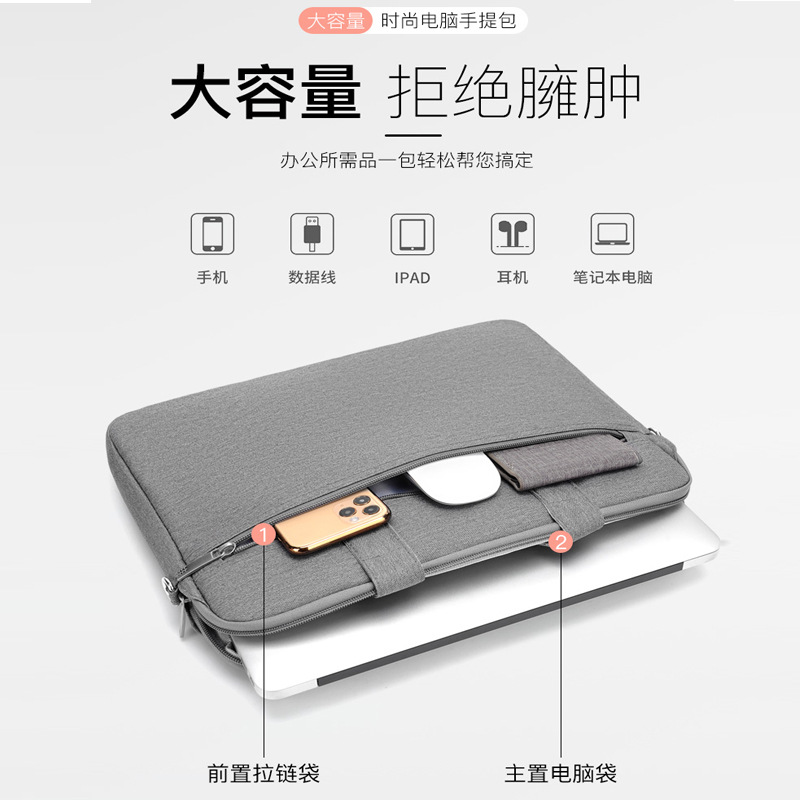 New Business Computer Bag Portable 14/15.6-Inch Briefcase Waterproof Anti-Seismic Large Capacity Notebook Bag Wholesale