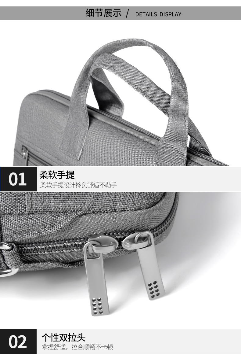 New Business Computer Bag Portable 14/15.6-Inch Briefcase Waterproof Anti-Seismic Large Capacity Notebook Bag Wholesale