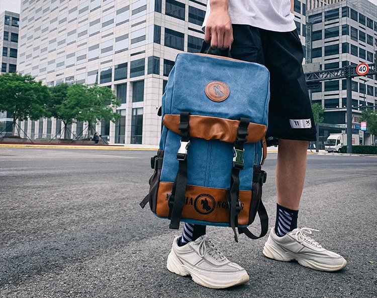 Men's and Women's Backpack Fashion Trend Canvas Backpack Youth Computer Backpack College Students Bag Leisure Travel Bag