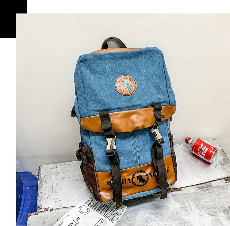 Men's and Women's Backpack Fashion Trend Canvas Backpack Youth Computer Backpack College Students Bag Leisure Travel Bag