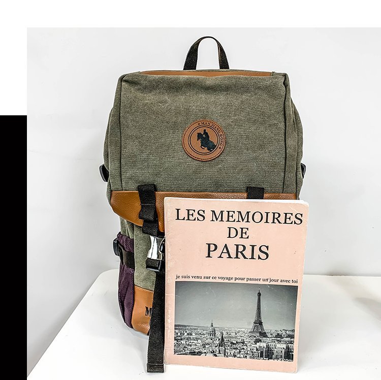 Men's and Women's Backpack Fashion Trend Canvas Backpack Youth Computer Backpack College Students Bag Leisure Travel Bag