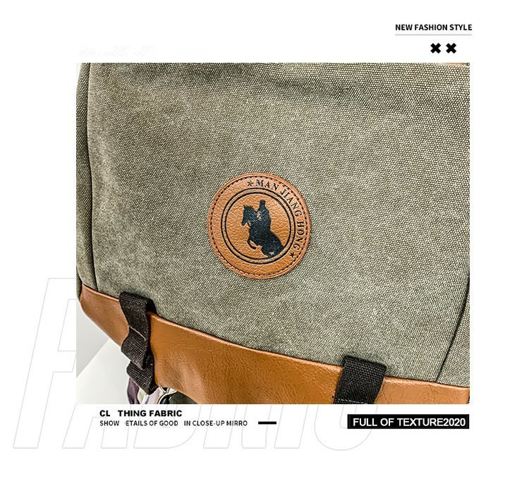 Men's and Women's Backpack Fashion Trend Canvas Backpack Youth Computer Backpack College Students Bag Leisure Travel Bag