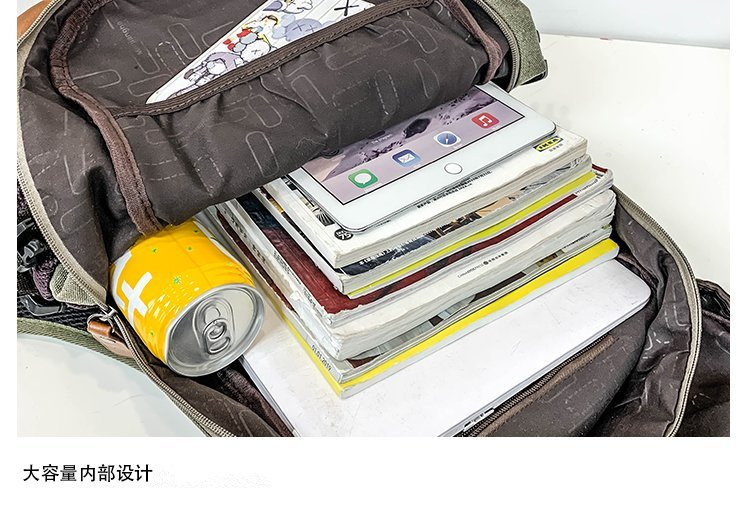 Men's and Women's Backpack Fashion Trend Canvas Backpack Youth Computer Backpack College Students Bag Leisure Travel Bag