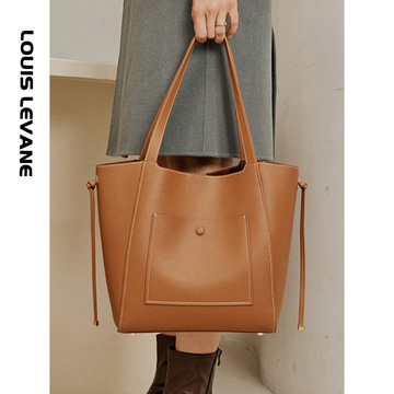 Cowhide Colorblock Tote Bag Female 2021winter New Shoulder Underarm Bag Commuter Computer Bag Handbags for Moms Tide