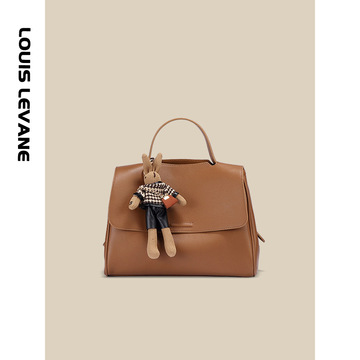 Cowhide Colorblock Tote Bag Female 2021winter New Shoulder Underarm Bag Commuter Computer Bag Handbags for Moms Tide