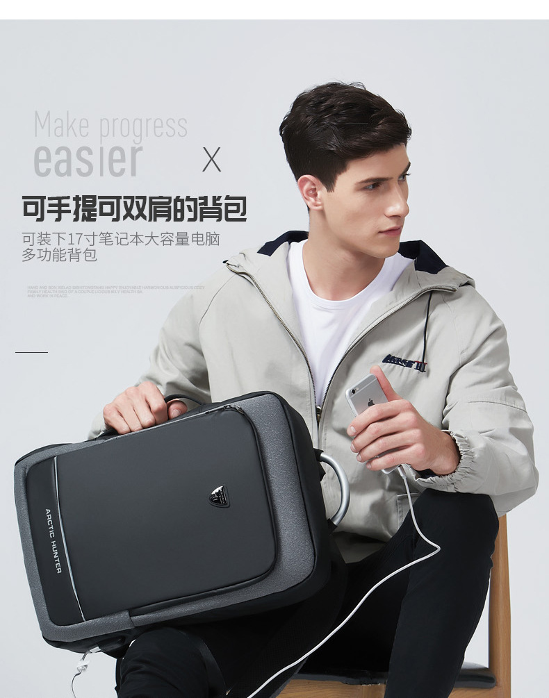 19 New Large Capacity Men's Backpack Oxford Cloth WearResistant Computer Bag Outdoor Travel Backpack Generation