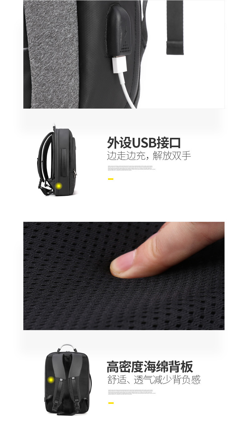 19 New Large Capacity Men's Backpack Oxford Cloth WearResistant Computer Bag Outdoor Travel Backpack Generation