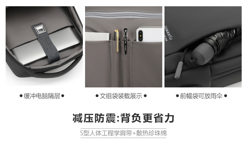 Cross-Border Supply Backpack Men's Business Backpack Large Capacity Computer Bag Waterproof Backpack Custom Delivery