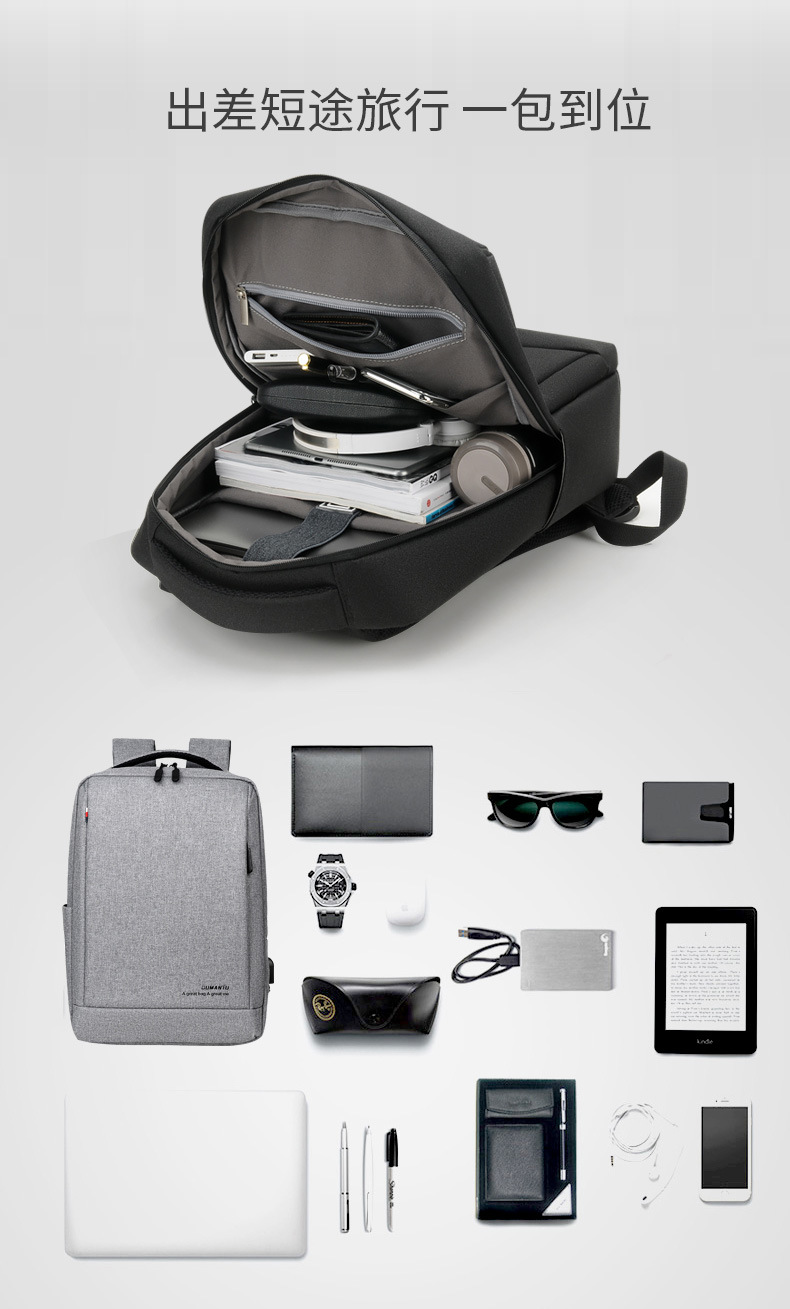 Cross-Border Supply Backpack Men's Business Backpack Large Capacity Computer Bag Waterproof Backpack Custom Delivery