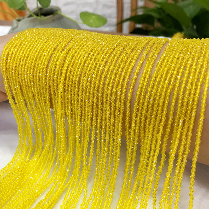 Lemon Yellow near Natural Stone 3mm Spinel Semi-Finished Products Long Chain DIY Bracelet Anklet Factory Direct Supply