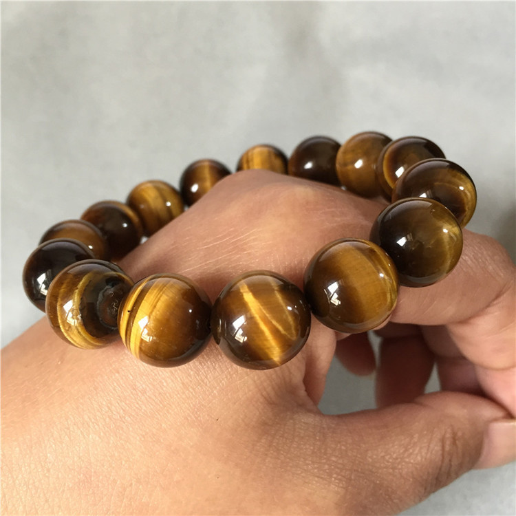 Factory Direct Supply 6-20mm Gem Scenic Spot Stall Live Broadcast Natural Yellow Tiger Eyes Tiger Eye&#039; Stone Bracelet Tigereye