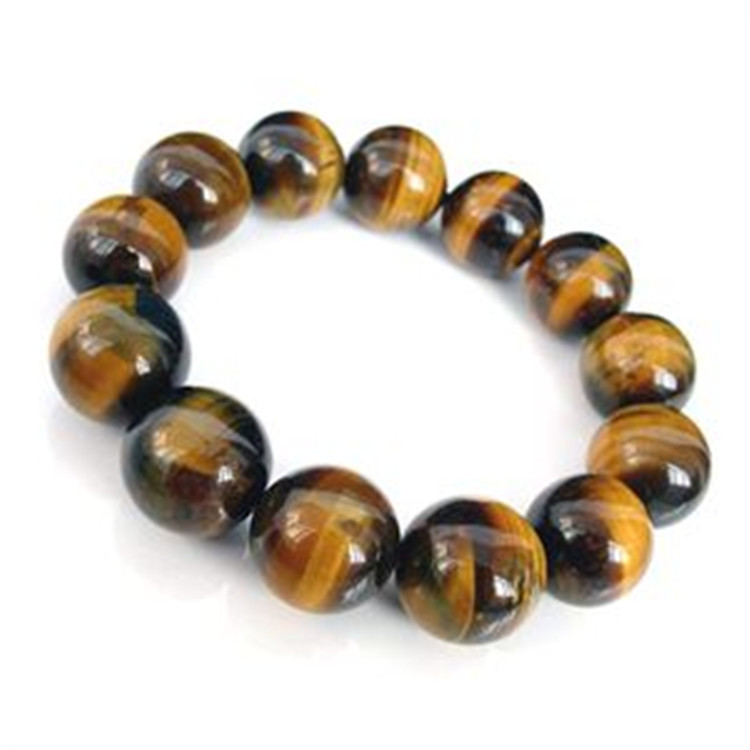 Factory Direct Supply 6-20mm Gem Scenic Spot Stall Live Broadcast Natural Yellow Tiger Eyes Tiger Eye' Stone Bracelet Tigereye