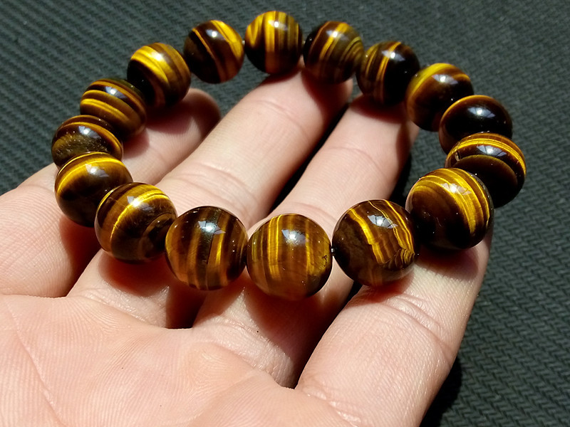 Factory Direct Supply 6-20mm Gem Scenic Spot Stall Live Broadcast Natural Yellow Tiger Eyes Tiger Eye' Stone Bracelet Tigereye