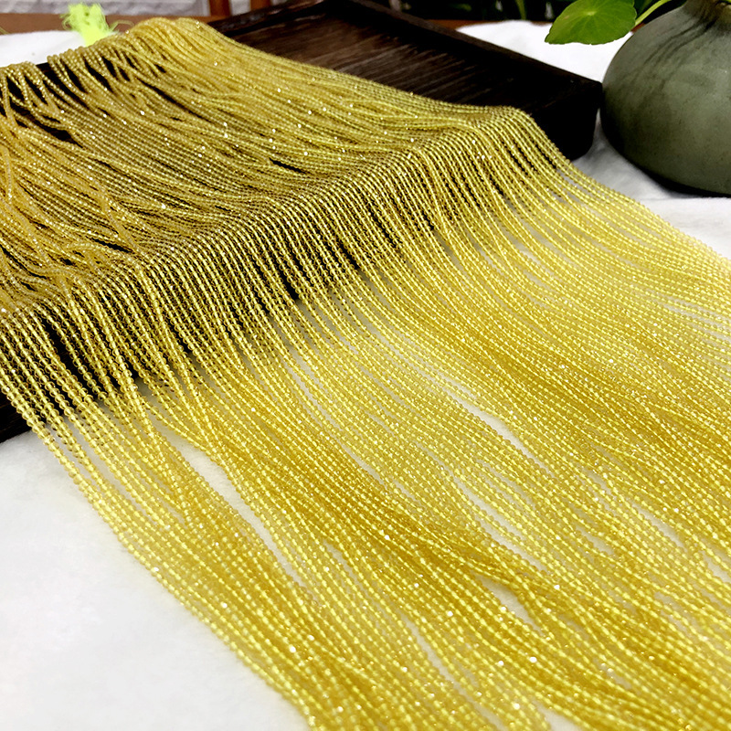 Light Yellow Spinel Personality Ornament Long Chain Hard Surface Polished near Natural Stone DIY Bracelet Clavicle Chain Accessories