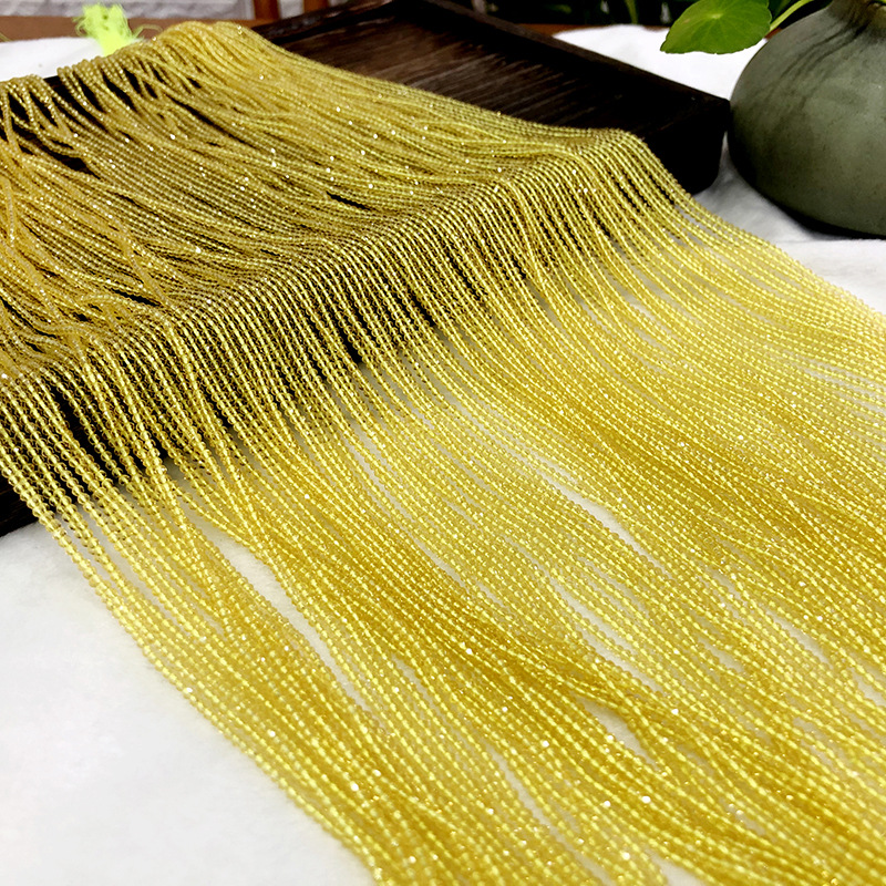 Light Yellow Spinel Personality Ornament Long Chain Hard Surface Polished near Natural Stone DIY Bracelet Clavicle Chain Accessories